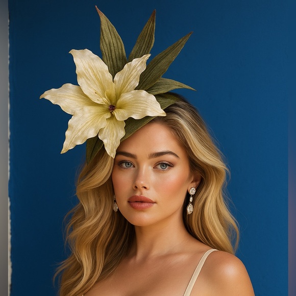 Velvet Lily Fascinator Headband – Holiday Equestrian Headwear & Formal Party Hat
